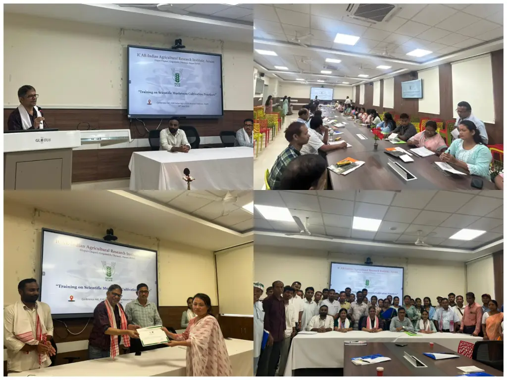 ICAR–IARI, Assam Campus Conducts Capacity-Building Programme on Scientific Mushroom Cultivation for Farmers of Dhemaji.